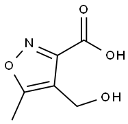 4-(ヒドロキシメチル)-5-メチル-3-イソオキサゾールカルボン酸 化学構造式
