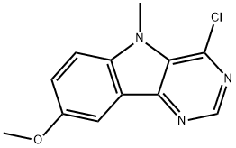 4-クロロ-8-メトキシ-5-メチル-5H-ピリミド[5,4-B]インドール 化学構造式