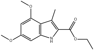 4,6-ジメトキシ-3-メチル-1H-インドール-2-カルボン酸エチル 化学構造式