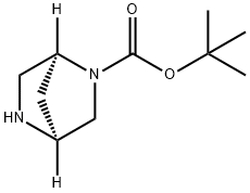(1S,4S)-2-BOC-2,5-ジアザビシクロ[2.2.1]ヘプタン 化学構造式