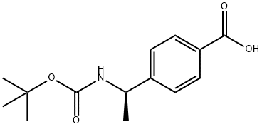 4-[(1R)-1-[[叔丁氧羰基]氨基]乙基]苯甲酸, 1134776-30-9, 结构式