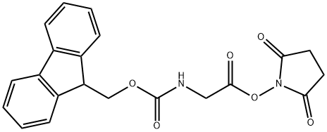 N-(9H-フルオレン-9-イルメトキシカルボニル)グリシンスクシンイミジル 化学構造式