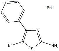 5-ブロモ-4-フェニル-1,3-チアゾール-2-アミン臭化水素酸塩 化学構造式