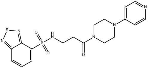 N-(3-氧代-3-(4-(吡啶-4-基)哌嗪-1-基)丙基)苯并[C][1,2,5]噻二唑-4-磺酰胺,1135243-19-4,结构式