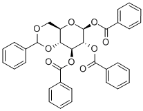4,6-Di-O-benzyliden-1,2,3-tri-O-benzoyl-β-D-glucopyranose Structure