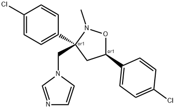 cis-3,5-Bis(4-chlorophenyl)-3-((1H-imidazol-1-yl)-methyl)-2-methylisoxazolidine Structure
