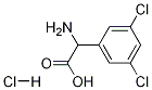 2-アミノ-2-(3,5-ジクロロフェニル)酢酸塩酸塩 化学構造式