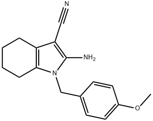 2-AMINO-1-(4-METHOXYBENZYL)-4,5,6,7-TETRAHYDRO-1H-INDOLE-3-CARBONITRILE Structure