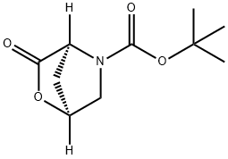 BOC-4-HYDROXY-L-PYRROLIDINE LACTONE 化学構造式