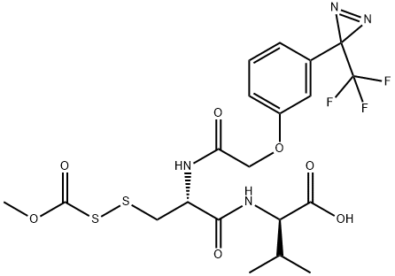 2-(3-(3-trifluoromethyl-3H-diazirin-3-yl)phenoxy)acetyl-S-methyloxycarbonylsulfenylcysteinyl-valine Structure