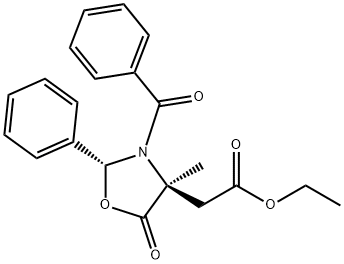 (2R,4S)-3-Benzoyl-4-ethoxylcarbonylmethyl-4-methyl-5-oxazolidinone,113806-36-3,结构式
