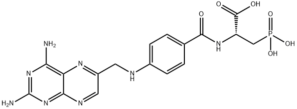 2-[[4-[(2,4-diaminopteridin-6-yl)methylamino]benzoyl]amino]-3-phosphon o-propanoic acid Structure