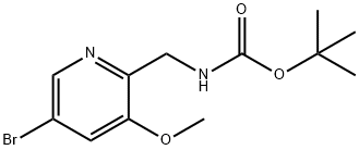 TERT-ブチル (5-ブロモ-3-メトキシピリジン-2-イル)メチルカルバマート 化学構造式