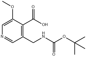 3-((tert-Butoxycarbonylamino)methyl)-5-methoxyisonicotinic acid Structure
