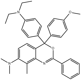 4H-3,1-Benzoxazin-7-amine, 4-4-(diethylamino)phenyl-4-(4-methoxyphenyl)-N,N,8-trimethyl-2-phenyl- Structure