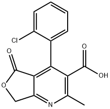 4-(2-Chlorophenyl)-5,7-dihydro-2-methyl-5-oxo-furo[3,4-b]pyridine-3-carboxylic acid Struktur