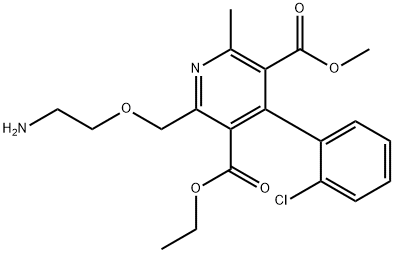2-(2-アミノエトキシメチル)-4-(2-クロロフェニル)-6-メチル-3,5-ピリジンジカルボン酸3-エチル5-メチル 化学構造式