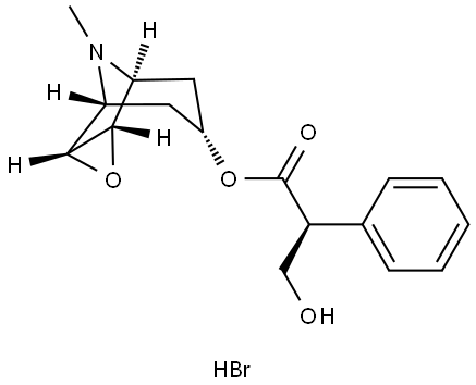 Benzolessigsäure, alpha-(hydroxymethyl)-9-methyl-3-oxa-9-azatricyclo(3.3.1.02,4)non-7-yl-ester, (7(S)-(1 alpha, 2 beta,4 beta, 5 alpha, 7 beta))-hydrobromid