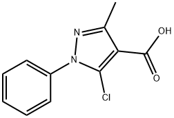 5-クロロ-3-メチル-1-フェニル-1H-ピラゾール-4-カルボン酸 化学構造式