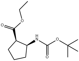 (1R,2S)-2-(BOC-氨基)环戊烷甲酸乙酯, 1140972-29-7, 结构式