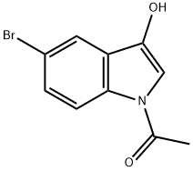 1-アセチル-5-ブロモ-3-ヒドロキシインドール 化学構造式