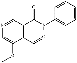 4-ホルミル-5-メトキシ-N-フェニルニコチンアミド 化学構造式