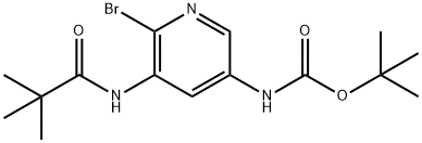 tert-Butyl 6-bromo-5-pivalamidopyridin-3-ylcarbamate Struktur