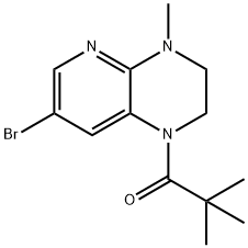 1-(7-ブロモ-4-メチル-3,4-ジヒドロピリド[2,3-B]-ピラジン-1(2H)-イル)-2,2-ジメチルプロパン-1-オン 化学構造式