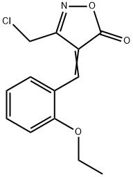 (4E)-3-(クロロメチル)-4-(2-エトキシベンジリデン)イソオキサゾール-5(4H)-オン 化学構造式