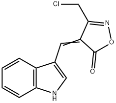 (4E)-3-(chloromethyl)-4-(1H-indol-3-ylmethylene)isoxazol-5(4H)-one Struktur