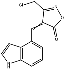 (4E)-3-(chloromethyl)-4-(1H-indol-4-ylmethylene)isoxazol-5(4H)-one Struktur