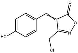 (4E)-3-(chloromethyl)-4-(4-hydroxybenzylidene)isoxazol-5(4H)-one Struktur
