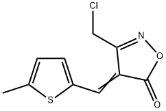 (4E)-3-(クロロメチル)-4-[(5-メチル-2-チエニル)メチレン]イソオキサゾール-5(4H)-オン 化学構造式