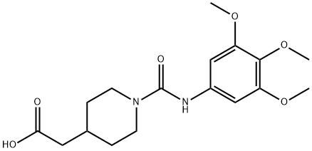 (1-{[(3,4,5-trimethoxyphenyl)amino]carbonyl}piperidin-4-yl)acetic acid Structure