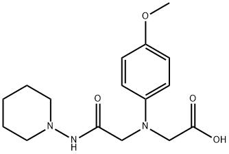 {(4-methoxyphenyl)[2-oxo-2-(piperidin-1-ylamino)ethyl]amino}acetic acid Structure