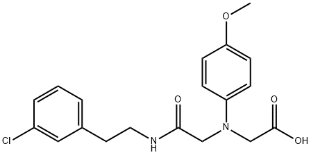 [(2-{[2-(3-chlorophenyl)ethyl]amino}-2-oxoethyl)(4-methoxyphenyl)amino]acetic acid Struktur