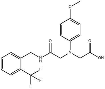 [(4-methoxyphenyl)(2-oxo-2-{[2-(trifluoromethyl)benzyl]amino}ethyl)amino]acetic acid Structure