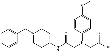 [{2-[(1-BENZYLPIPERIDIN-4-YL)AMINO]-2-OXOETHYL}-(4-METHOXYPHENYL)AMINO]ACETIC ACID, 1142204-57-6, 结构式