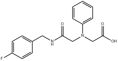 [{2-[(4-fluorobenzyl)amino]-2-oxoethyl}(phenyl)amino]acetic acid Struktur