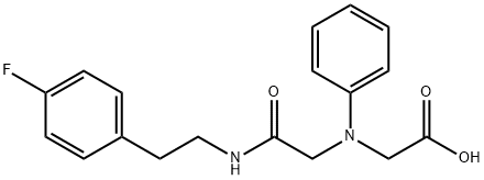 [(2-{[2-(4-fluorophenyl)ethyl]amino}-2-oxoethyl)(phenyl)amino]acetic acid Structure