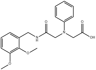 [{2-[(2,3-ジメトキシベンジル)アミノ]-2-オキソエチル}(フェニル)アミノ]酢酸 化学構造式