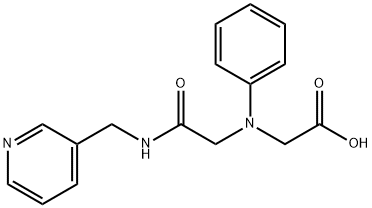 [{2-oxo-2-[(pyridin-3-ylmethyl)amino]ethyl}(phenyl)amino]acetic acid Struktur