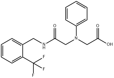 [(2-oxo-2-{[2-(trifluoromethyl)benzyl]amino}ethyl)(phenyl)amino]acetic acid Structure