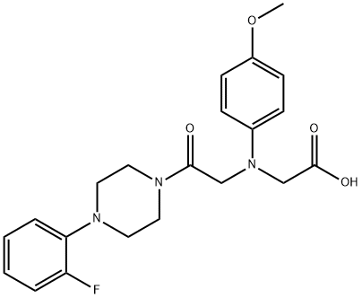 [{2-[4-(2-fluorophenyl)piperazin-1-yl]-2-oxoethyl}(4-methoxyphenyl)amino]acetic acid Struktur