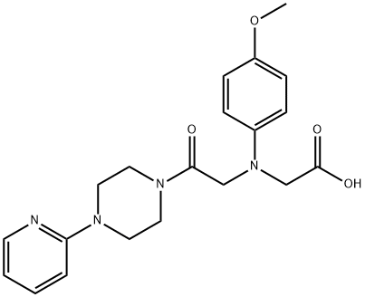 {(4-methoxyphenyl)[2-oxo-2-(4-pyridin-2-ylpiperazin-1-yl)ethyl]amino}acetic acid Structure