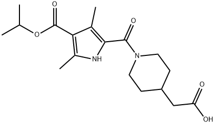 (1-{[4-(isopropoxycarbonyl)-3,5-dimethyl-1H-pyrrol-2-yl]carbonyl}piperidin-4-yl)acetic acid Structure