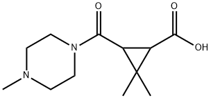 2,2-dimethyl-3-[(4-methylpiperazin-1-yl)carbonyl]cyclopropanecarboxylic acid Structure