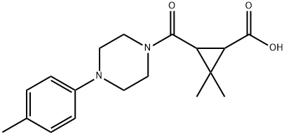 2,2-dimethyl-3-{[4-(4-methylphenyl)piperazin-1-yl]carbonyl}cyclopropanecarboxylic acid Structure
