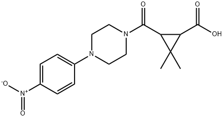 2,2-dimethyl-3-{[4-(4-nitrophenyl)piperazin-1-yl]carbonyl}cyclopropanecarboxylic acid Structure