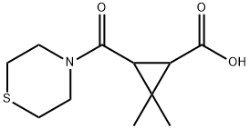 2,2-dimethyl-3-(thiomorpholin-4-ylcarbonyl)cyclopropanecarboxylic acid Structure